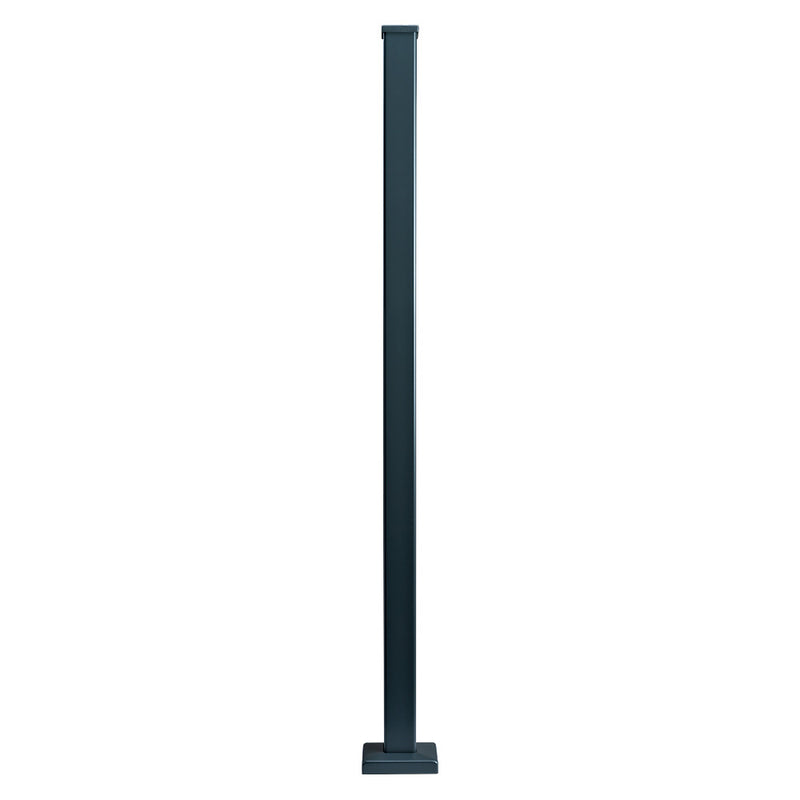 Easy Slide Base Fix Aluminium Balustrade Corner Post For 11.5mm Glass