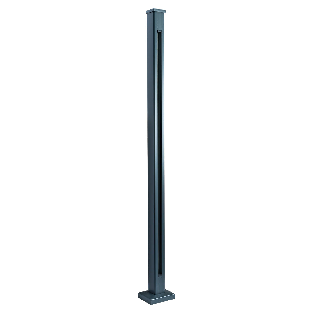 Easy Slide Base Fix Aluminium Balustrade End Post For 11.5mm Glass