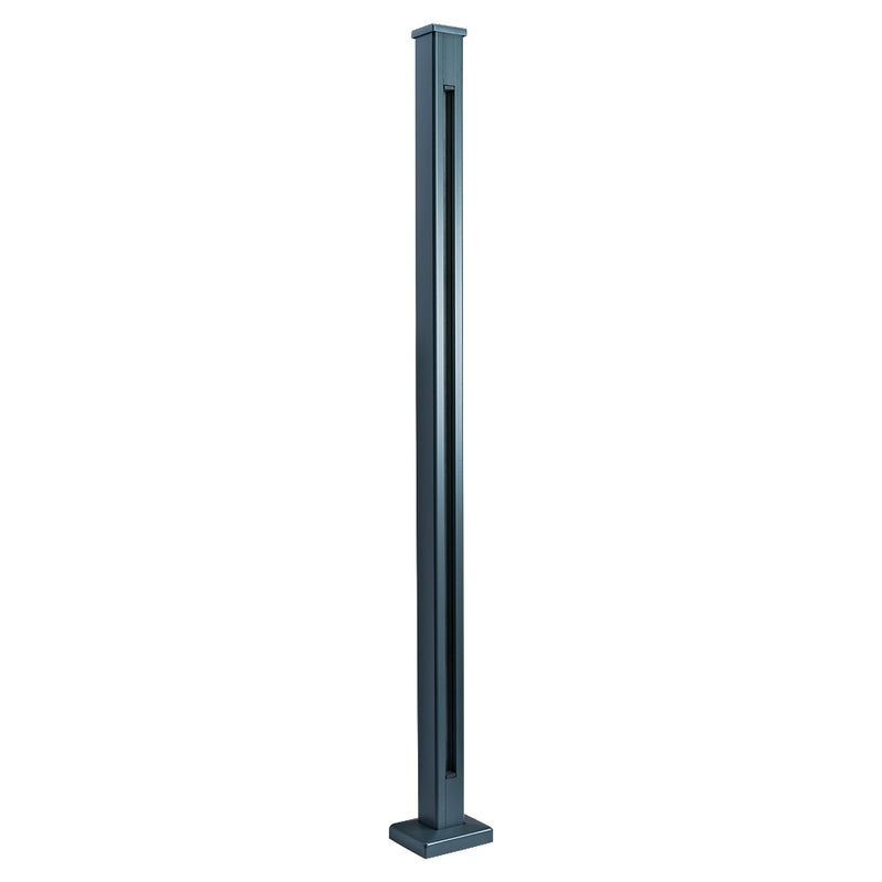 Easy Slide Base Fix Aluminium Balustrade End Post For 11.5mm Glass