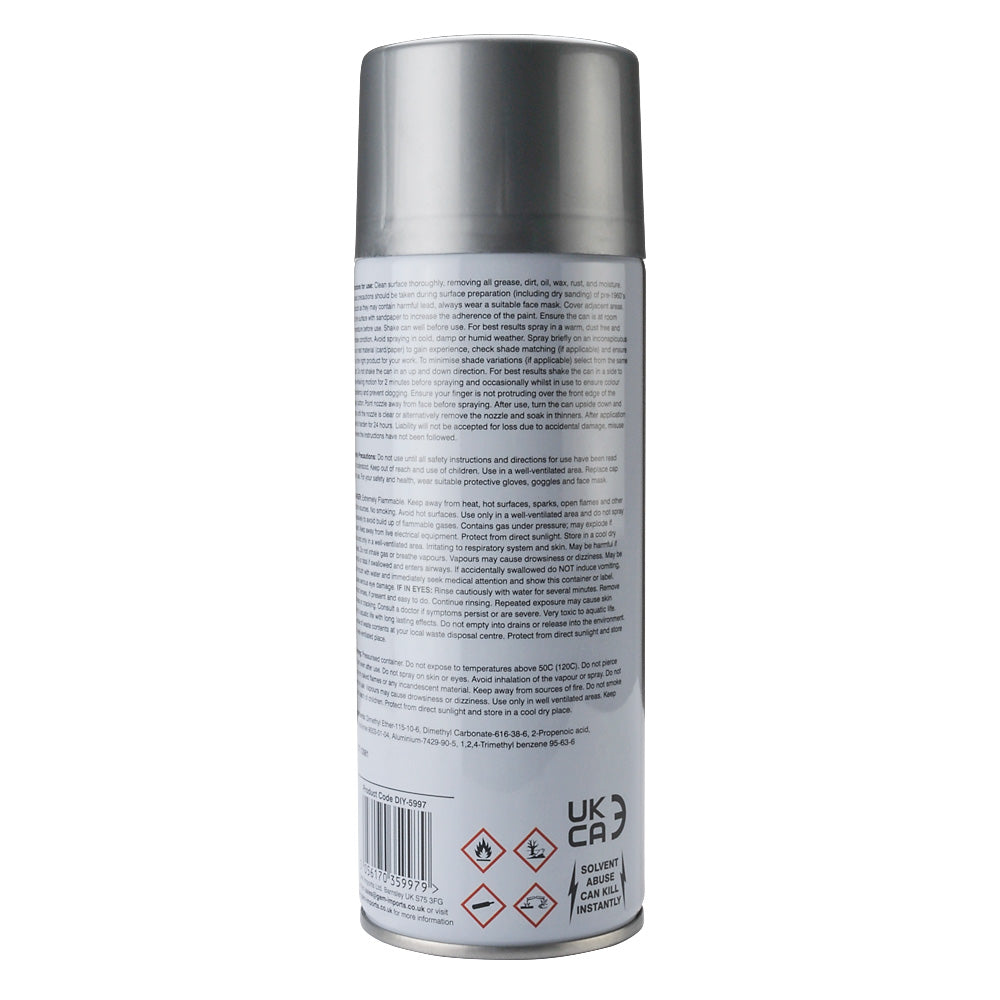 Silver Clean Spray Spray Paint Silver Metallic Finish 400ml