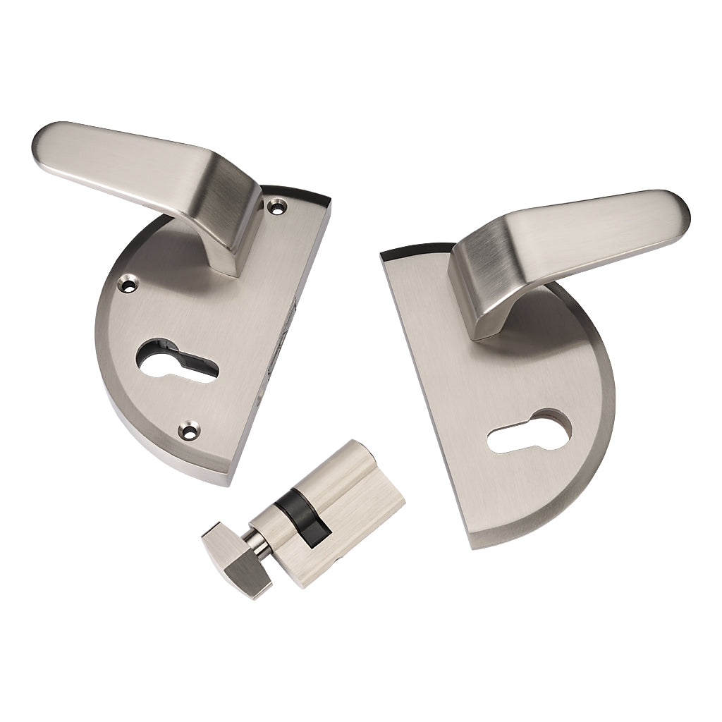Zinc Glass To Wall Dead Lock With 3 Keys To Suit 10 - 12mm Glass
