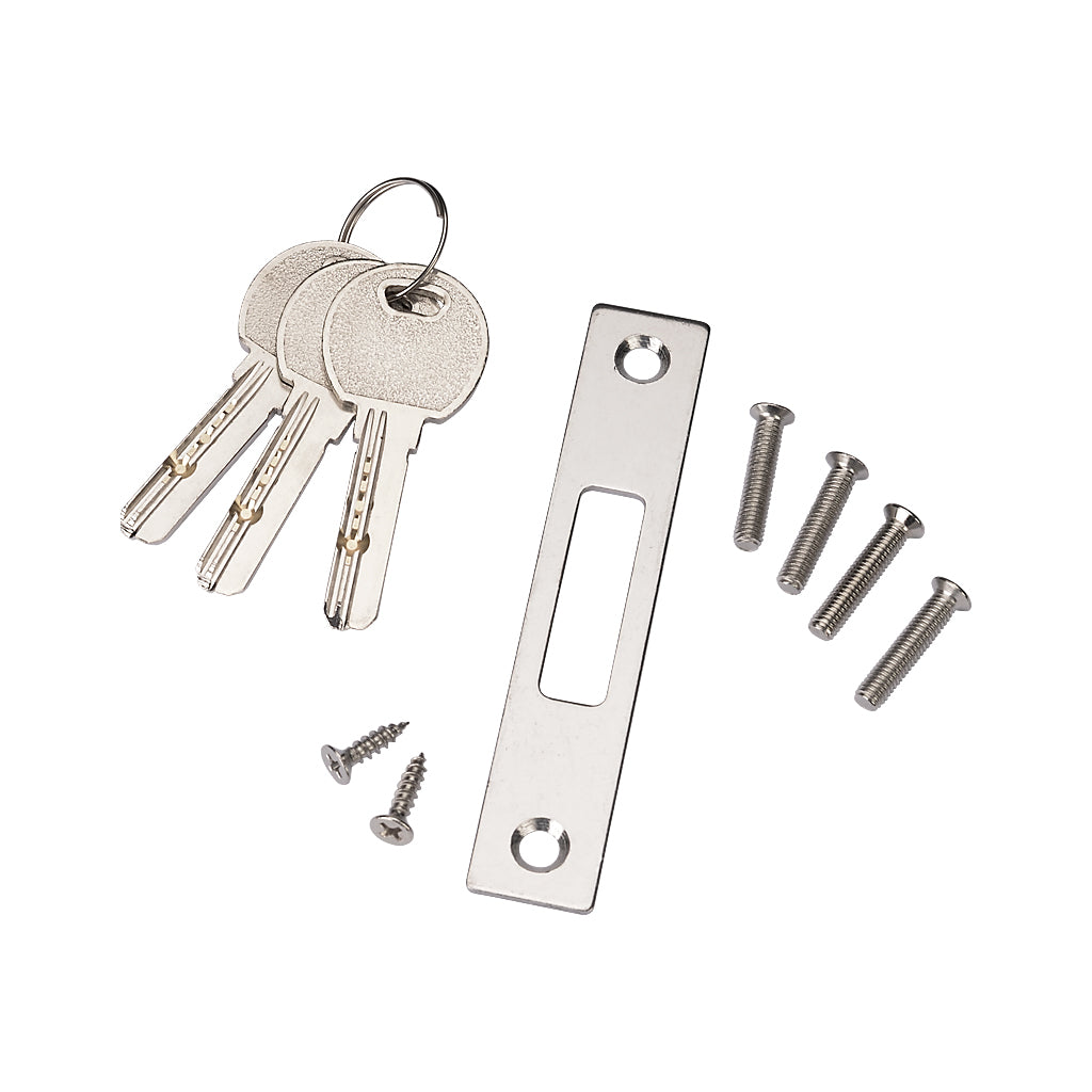 Zinc Glass To Wall Dead Lock With 3 Keys To Suit 10 - 12mm Glass