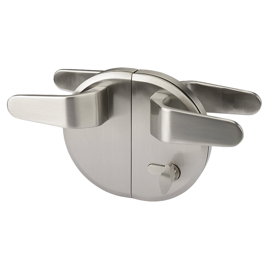 Zinc Glass To Glass Dead Lock With Matching Keep 3 Keys To Suit 10-12mm Glass