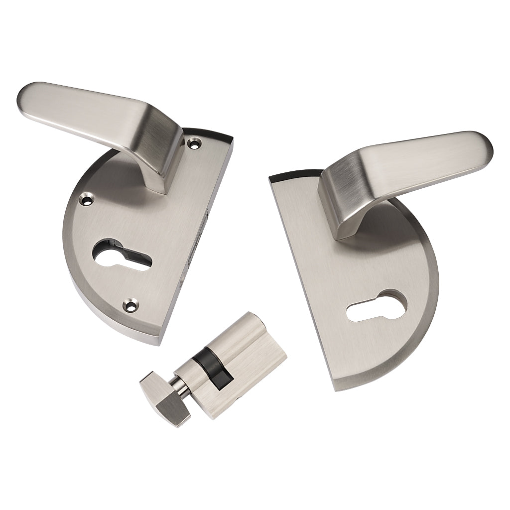Zinc Glass To Glass Dead Lock With Matching Keep 3 Keys To Suit 10-12mm Glass