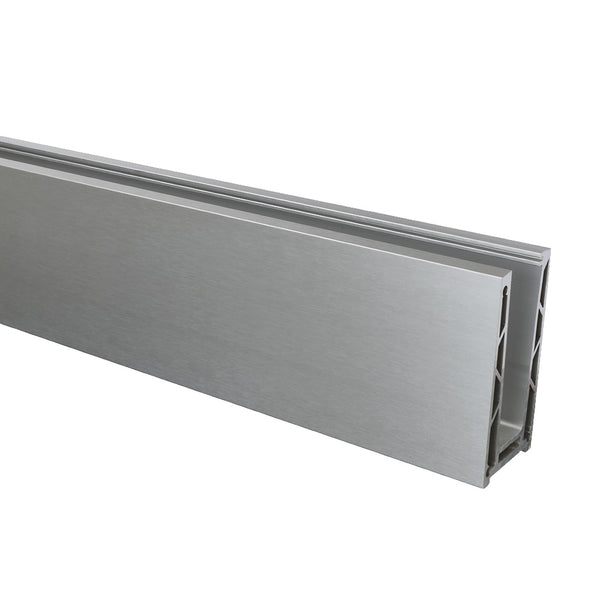 Adjustable Aluminium Channel Base Fix To Suit Glass 12mm To 21.52mm 5000mm Long