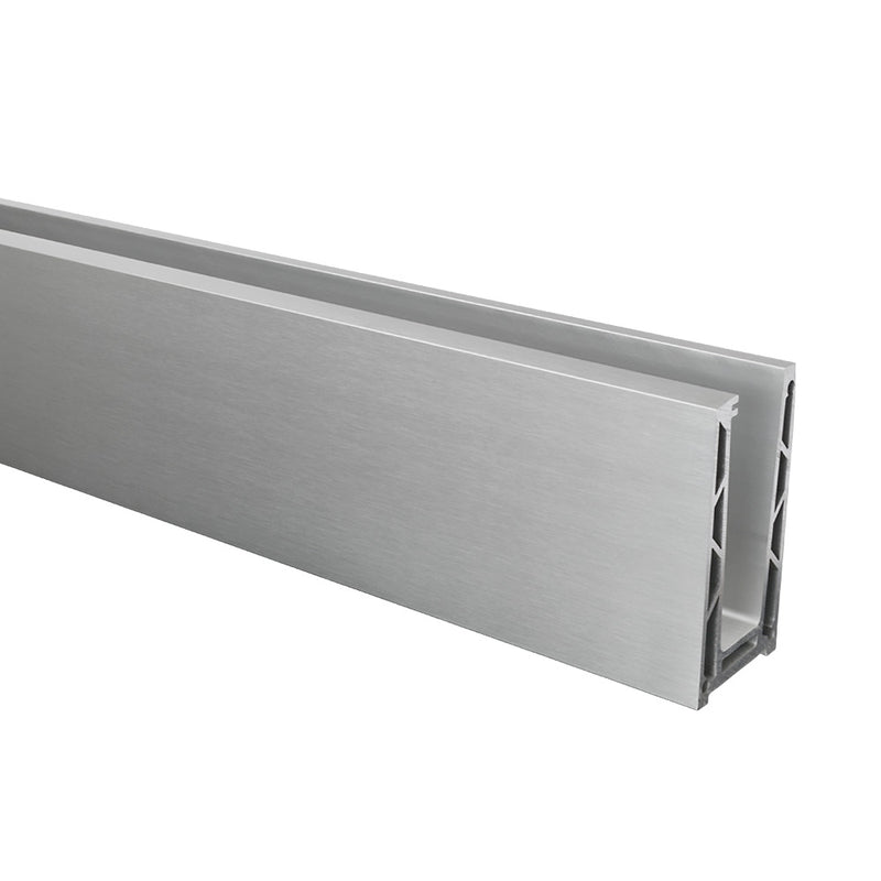 Adjustable Aluminium Channel Base Fix To Suit Glass 12mm To 21.52mm 5000mm Long