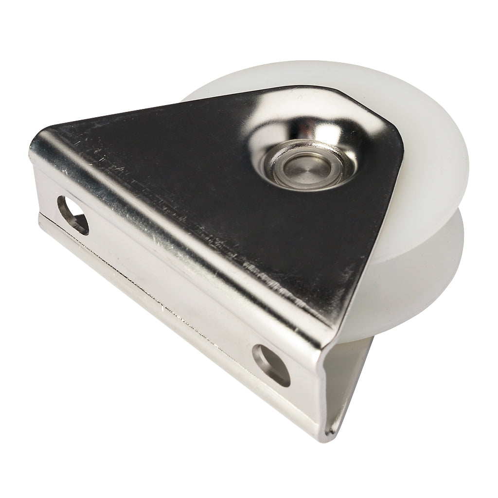80mm Box Section Nylon Slider Wheel To Suit 20mm Diameter Track