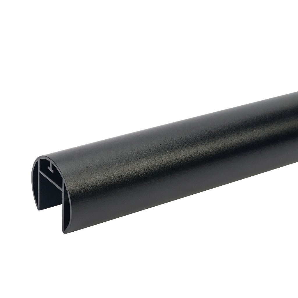 Aluminium Slotted Tube 3000mm 42.4mm Outside Diameter Black