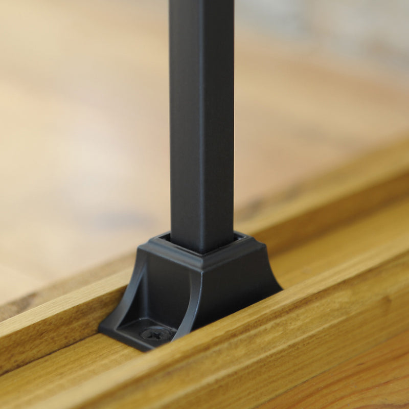 Aluminium Baluster Bracket On Level 25 x 49mm For 12.5mm Square Black