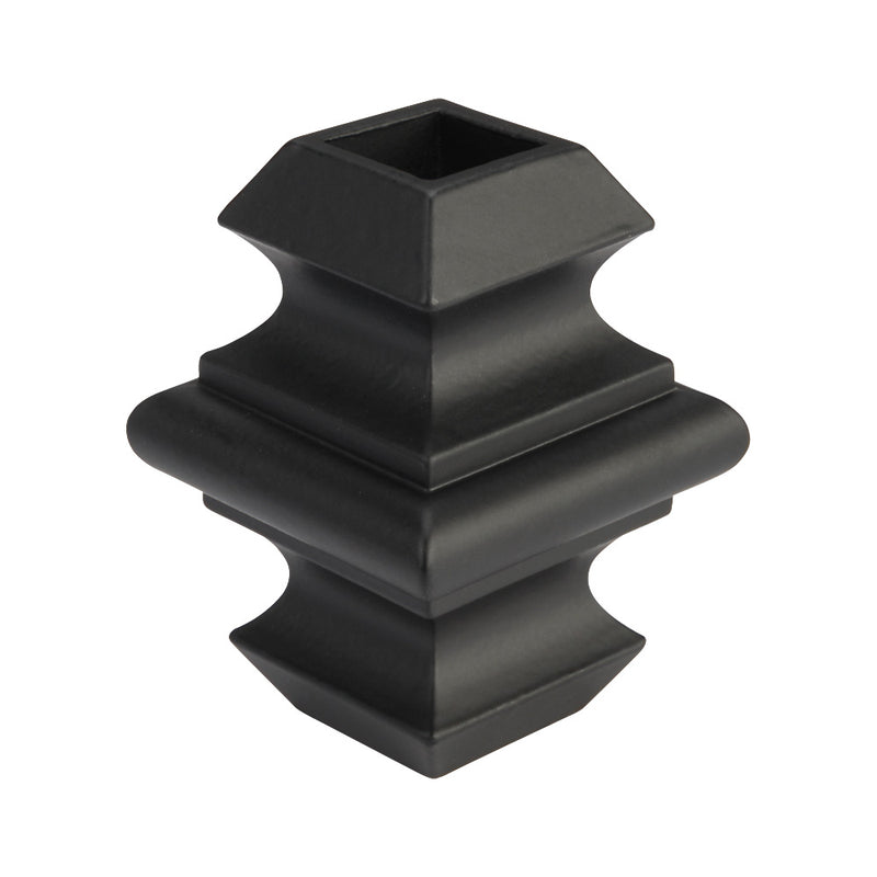 Aluminium Baluster Bracket On Level 52 x 37mm For 12.5mm Square Black