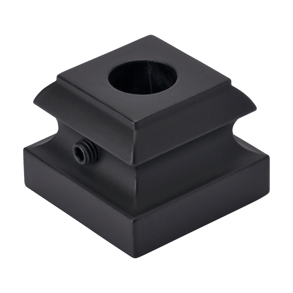 Aluminium Baluster Bracket On Level For 12.5mm Diameter Round Black