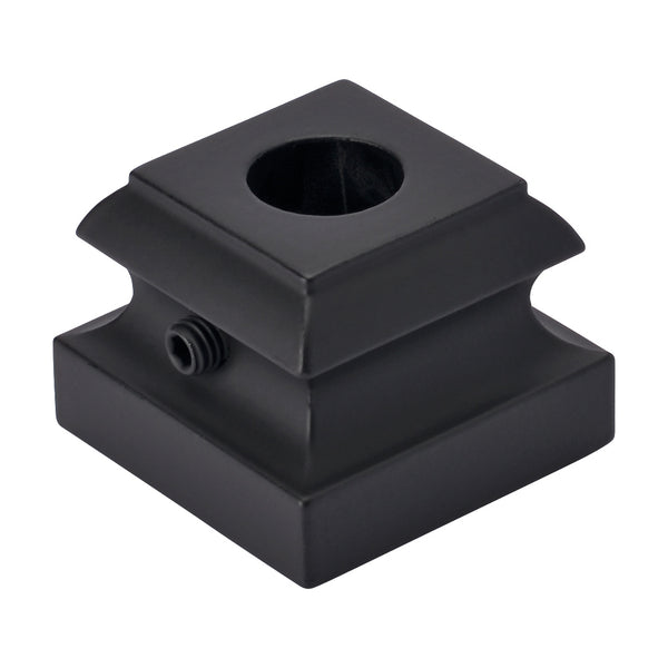 Aluminium Baluster Bracket On Level For 12.5mm Diameter Round Black