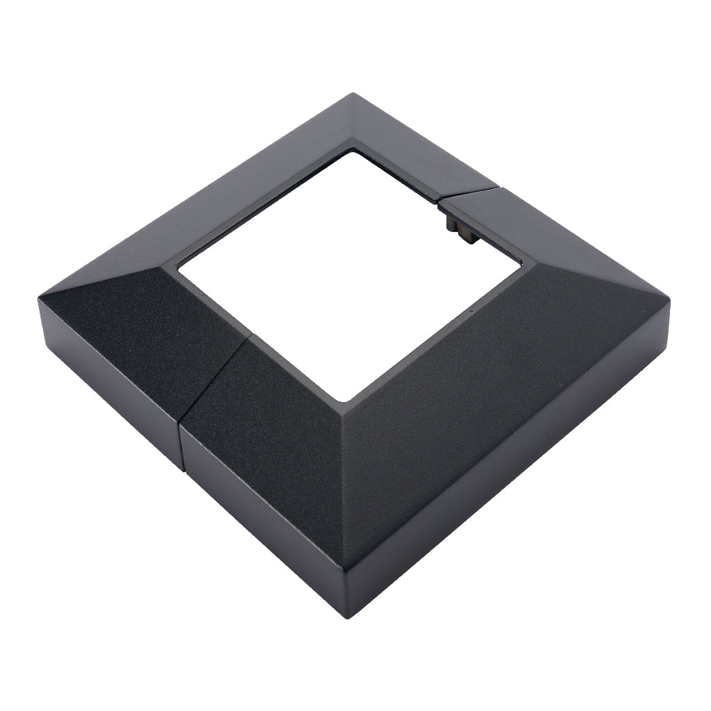 Aluminium Fence Post Base Cover Black