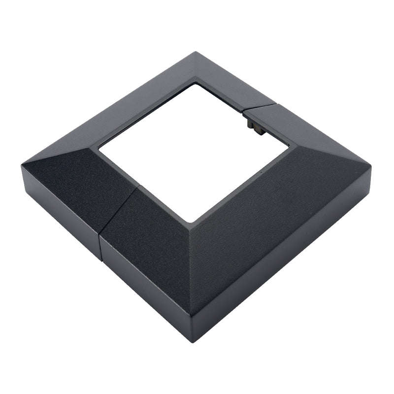 Aluminium Fence Post Base Cover Black