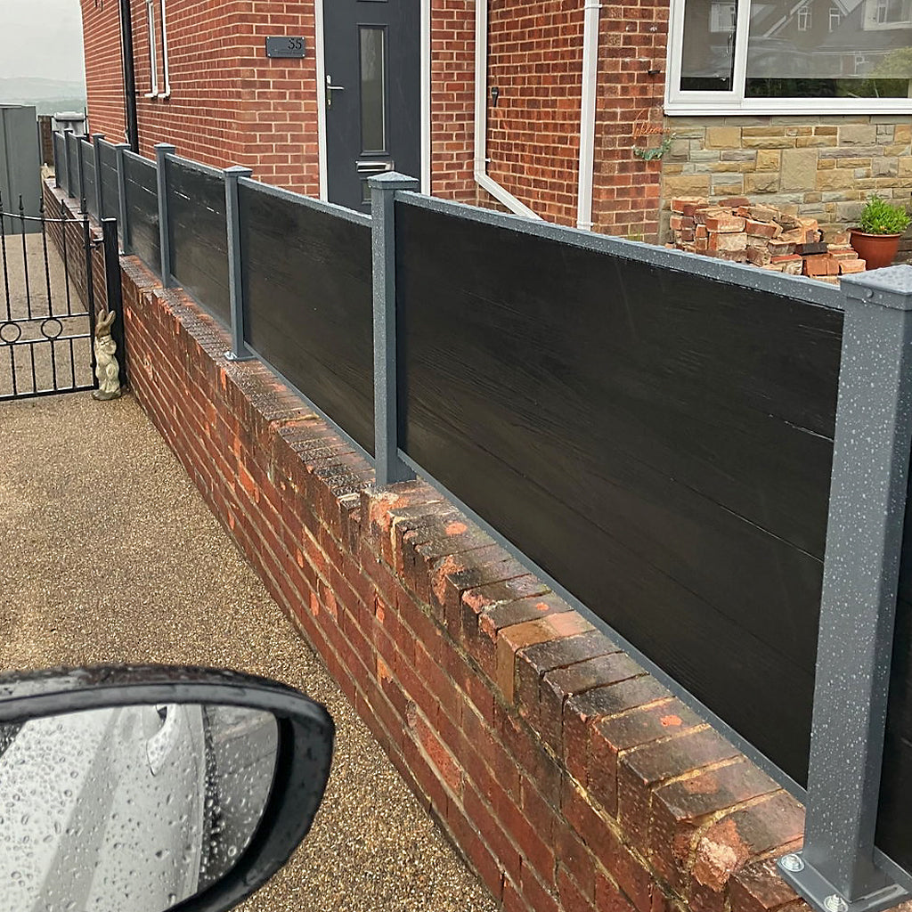 Aluminium Fence Post Rail Kit 2000mm Anthracite Grey