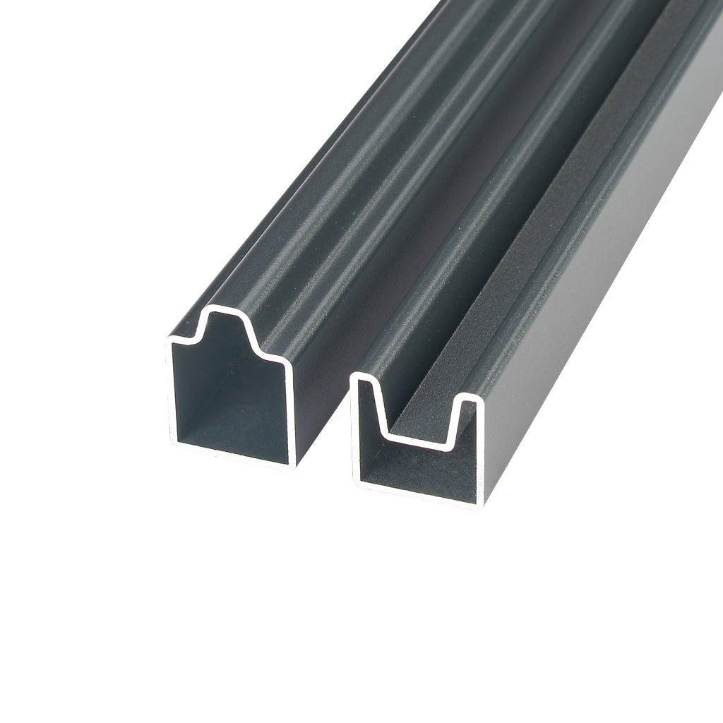 Aluminium Fence Post Rail Kit 2000mm Anthracite Grey