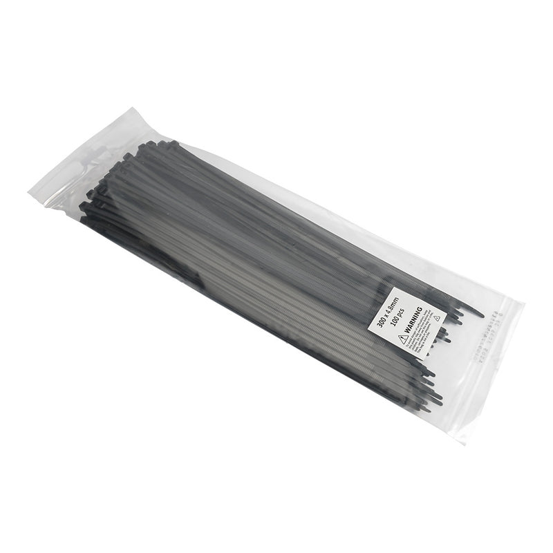 Black Nylon Cable Ties 300mm x 4.8mm Pack Of 100