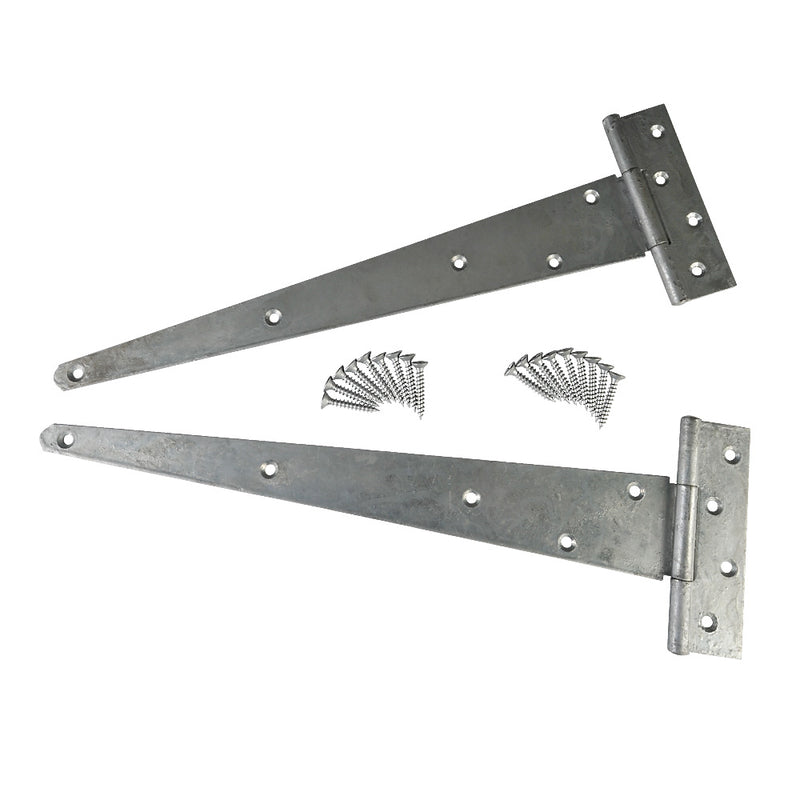 Pair Galvanised Heavy Duty Tee Hinges 450mm