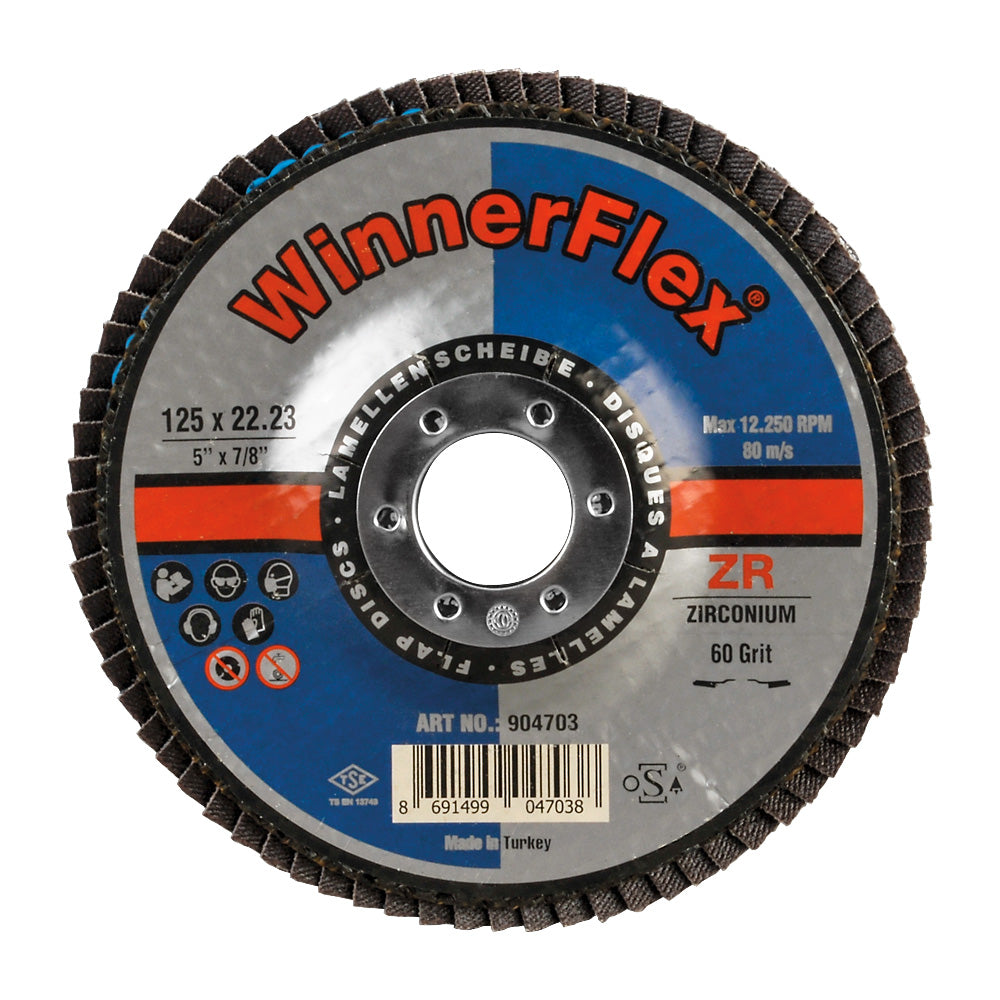 Flap Disc Coned 60 Grit Zirconium 125mm x 22mm