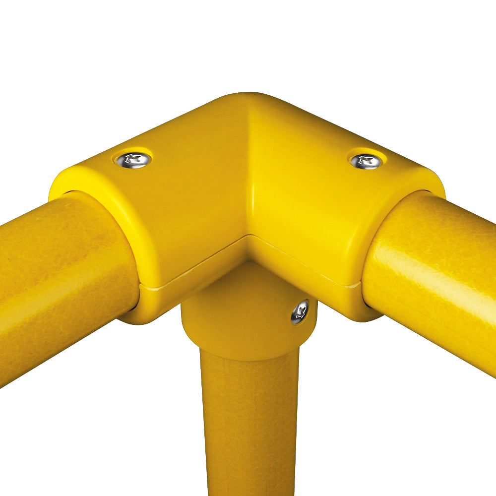 GRP Handrail Fitting Top Corner Complete With Drilled Holes & M6 Bolts