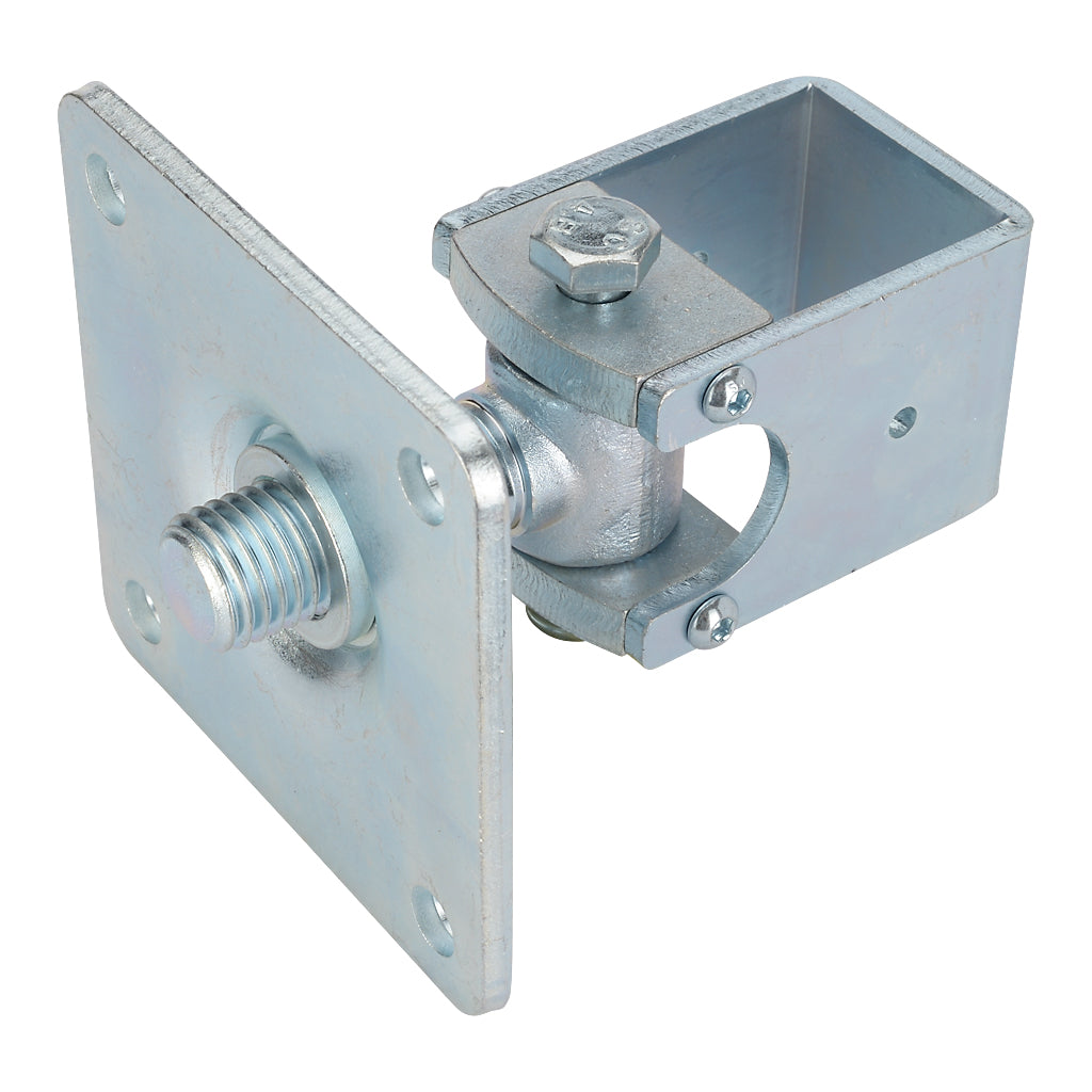 Adjustable Wrap Around Gate Hinge Square Plate To Suit 50mm Box M24 Thread