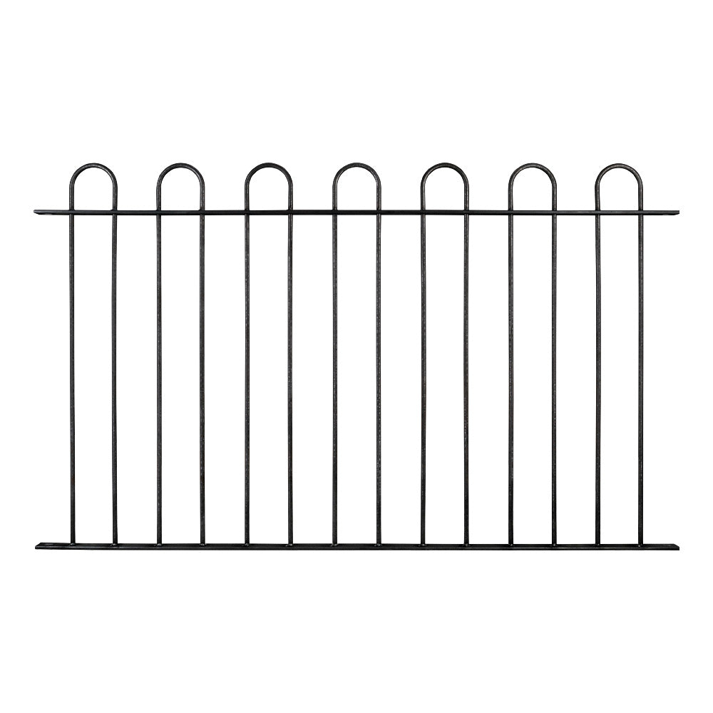 Hoop Top Fence Panel 12mm Round Bar Self Colour 1656 x 1000mm