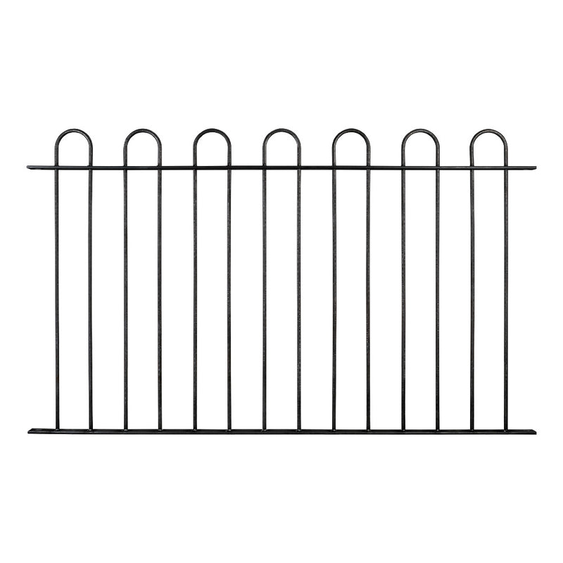 Hoop Top Fence Panel 12mm Round Bar Self Colour 1656 x 1000mm