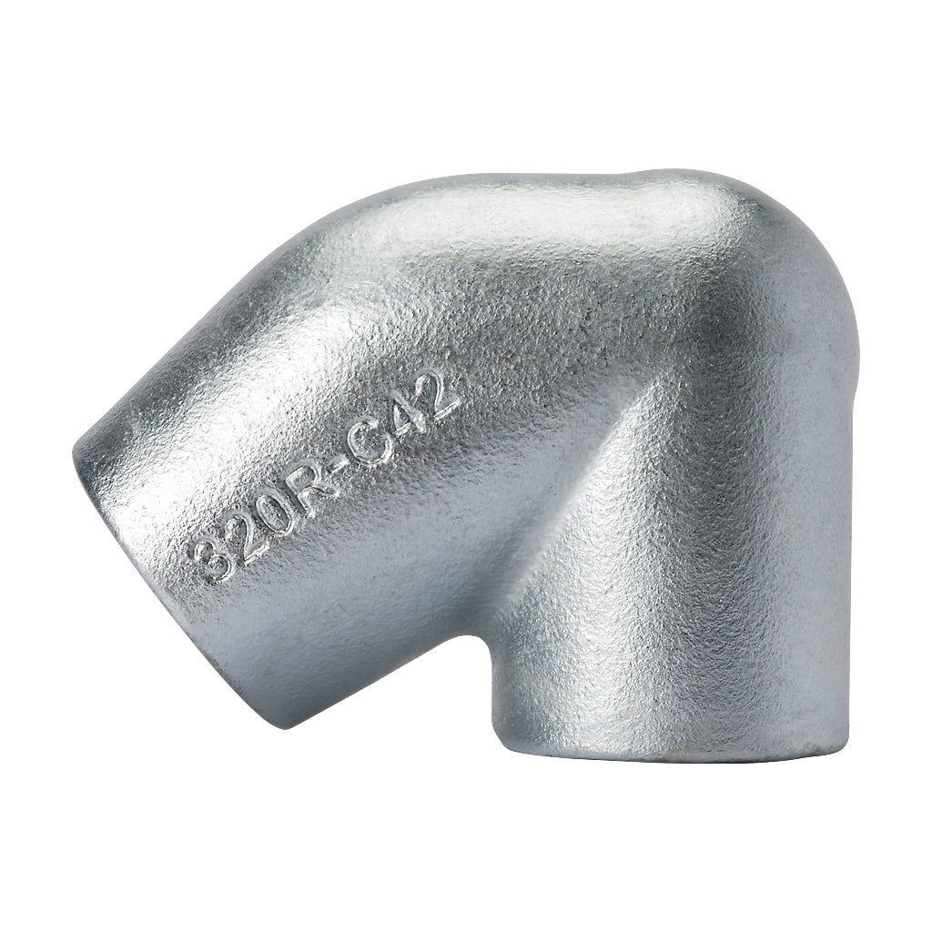 320RC Top Right Hand Sloping Down Side Outlet Elbow 30-45° To Suit 42.4mm Tube