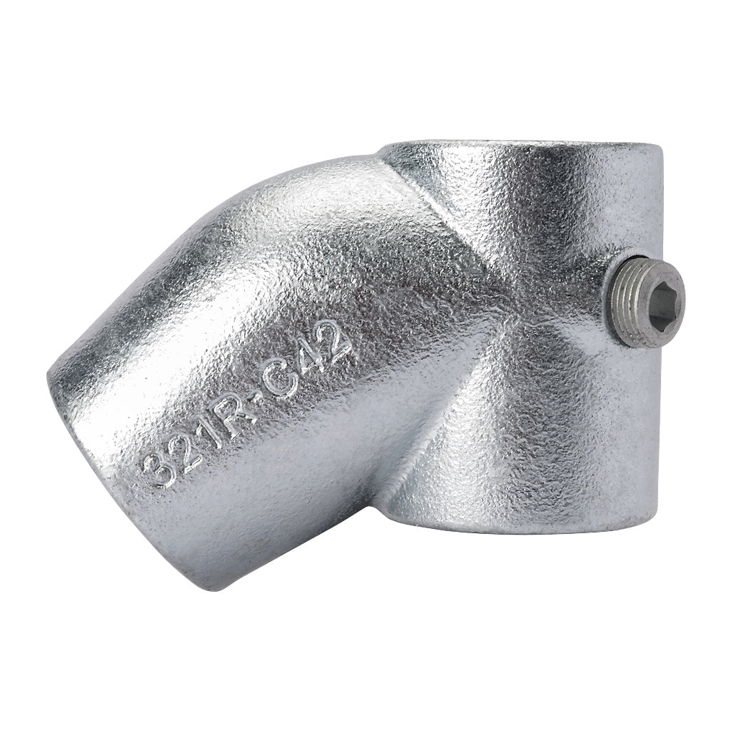 321RC Middle Right Hand Sloping Down Side Outlet Elbow 30-45° To Suit 42.4mm Tube