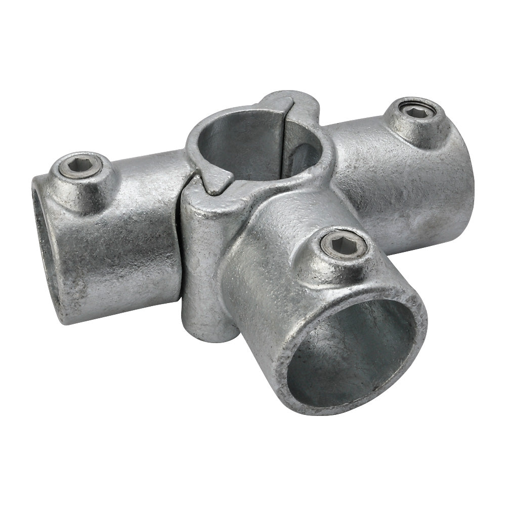 A176D Add On 3 Way Side Outlet Tee Key Clamp To Suit 48.3mm Tube