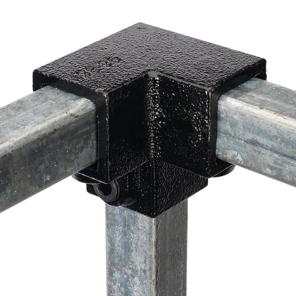 Three Way Top Corner 25mm Square Key Clamp With Black Electrophoretic