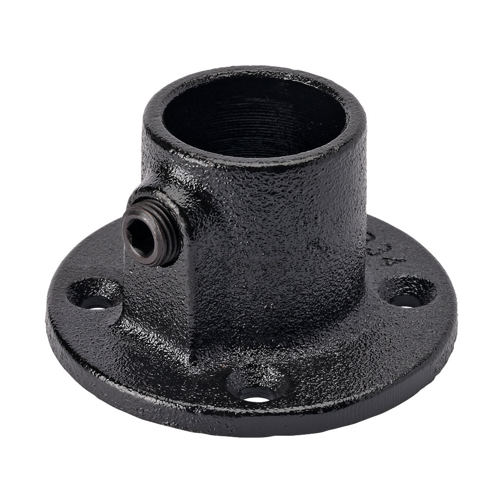 E131A Wall Flange Key Clamp To Suit 26.9mm Tube With Black Electrophoretic Finish