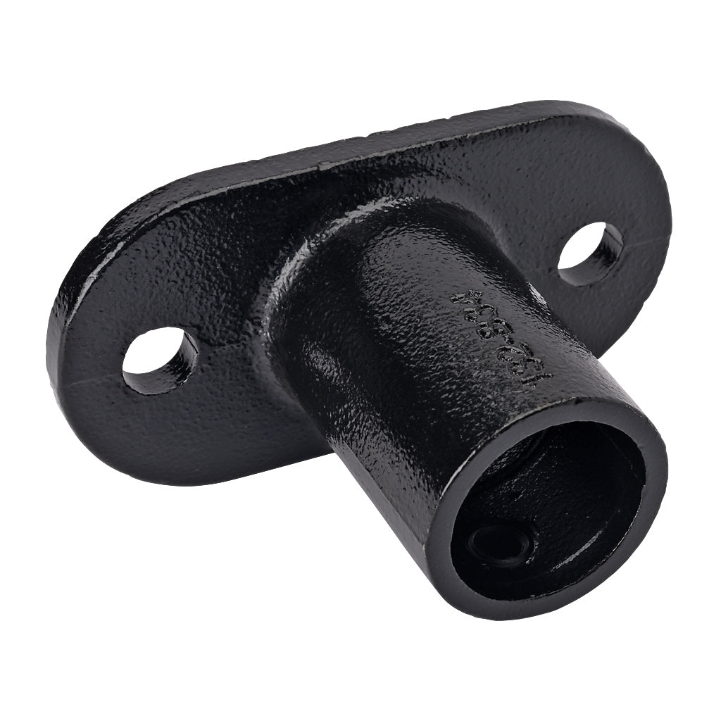 E132A Oval Base Flange Key Clamp To Suit 26.9mm Tube With Black Electrophoretic Finish