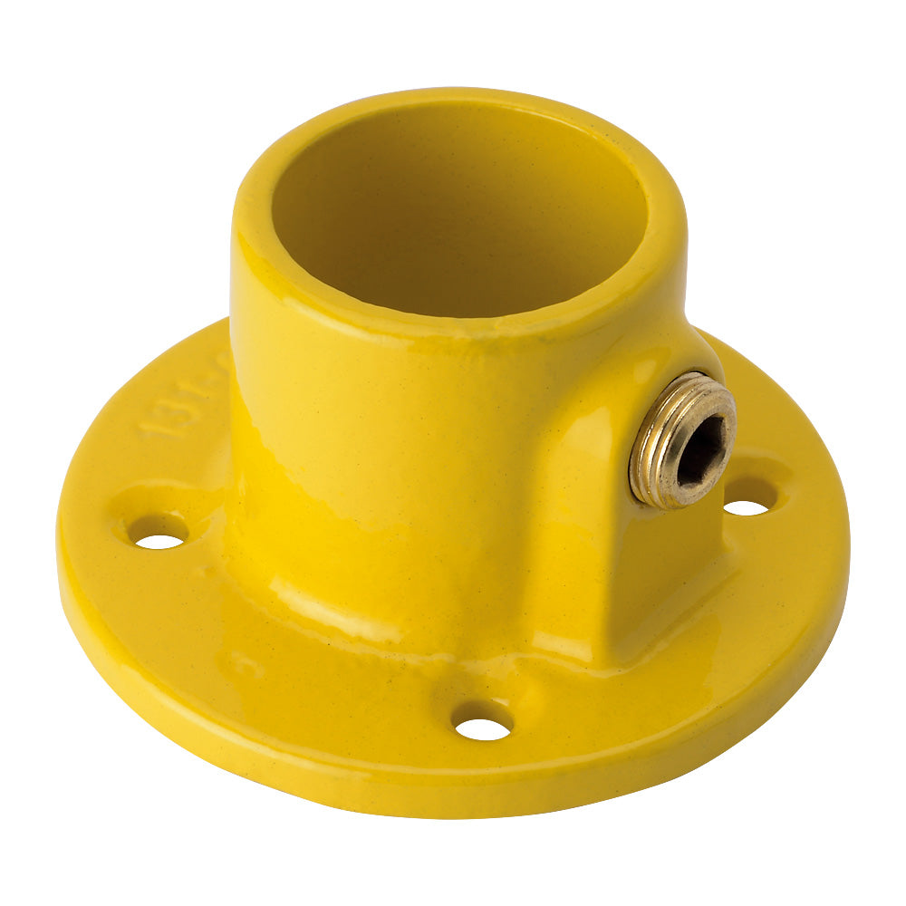 Y131B Wall Flange Key Clamp To Suit 33.7mm Tube Yellow