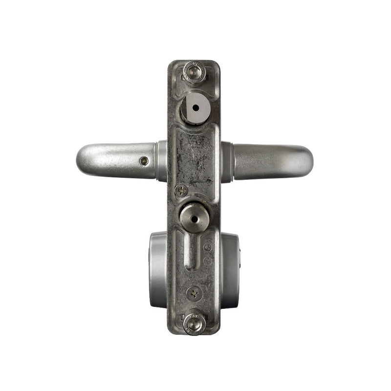 Locinox LAKQ U2 Industrial Gate Lock To Suit 60-80mm Box Section Silver Aluminium Handles