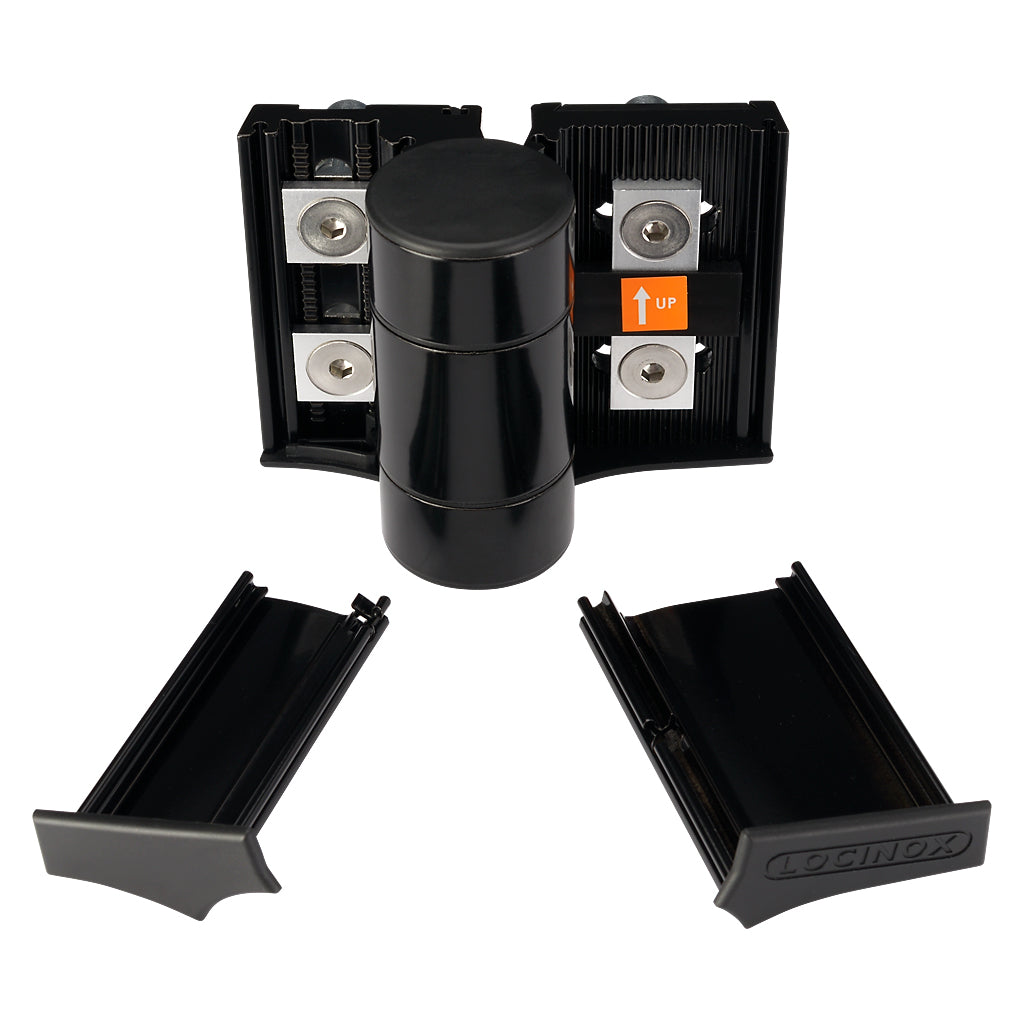 Locinox Dino - 2 Double Bearing Adjustable 180° Hinge Black