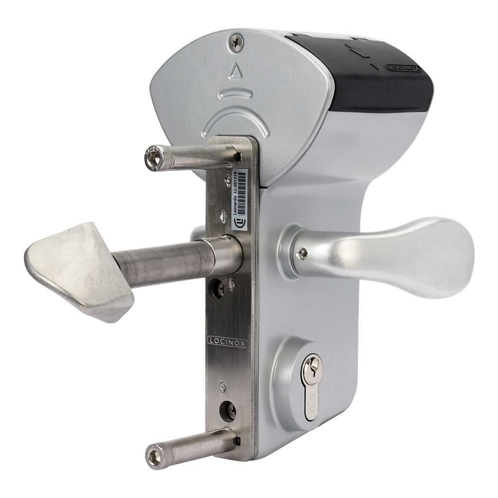 Locinox Leonardo Mechanical Sliding Gate Lock To Suit 50mm Box Section Silver