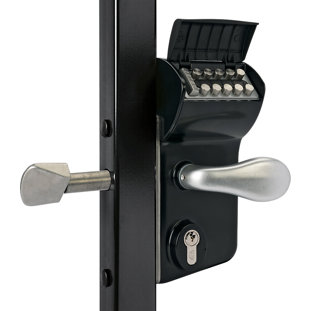 Locinox Leonardo Mechanical Sliding Gate Lock To Suit 60mm Box Section Black