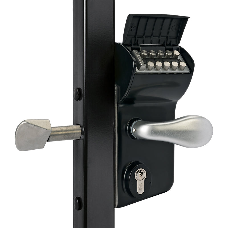 Locinox Leonardo Mechanical Sliding Gate Lock To Suit 60mm Box Section Black