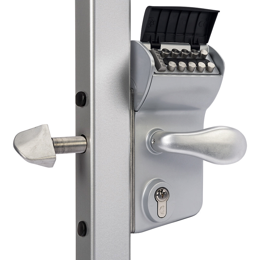 Locinox Leonardo Mechanical Sliding Gate Lock To Suit 60mm Box Section Silver