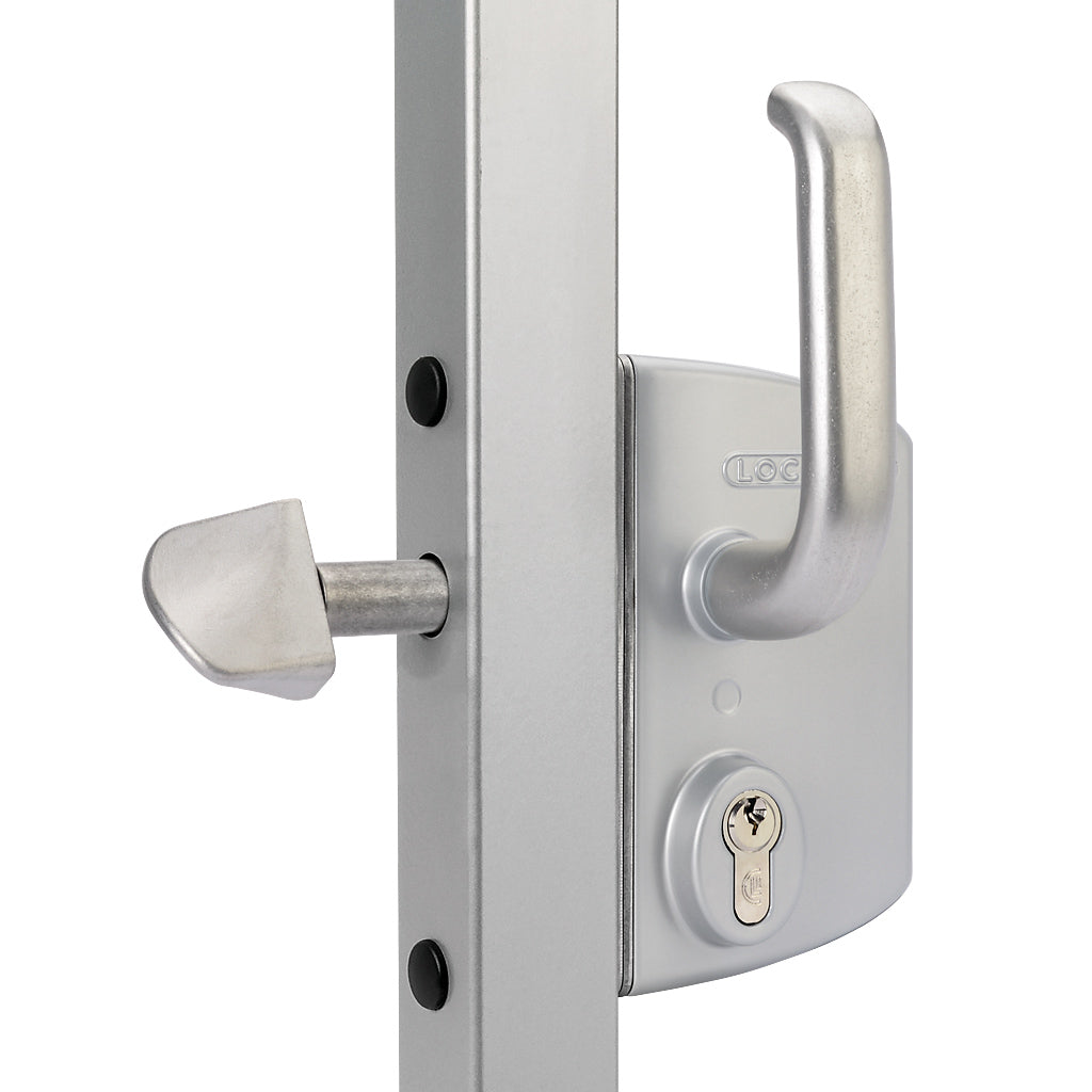 Gate Crooks Locinox LSKZ U2 Sliding Gate Lock To Suit 50mm Box Section Silver