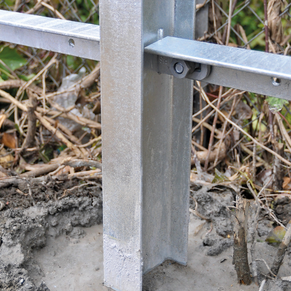 Palidae Square Posts Steel Palisade Fencing Post 100x55mm Galvanised For 1.8m High Pales