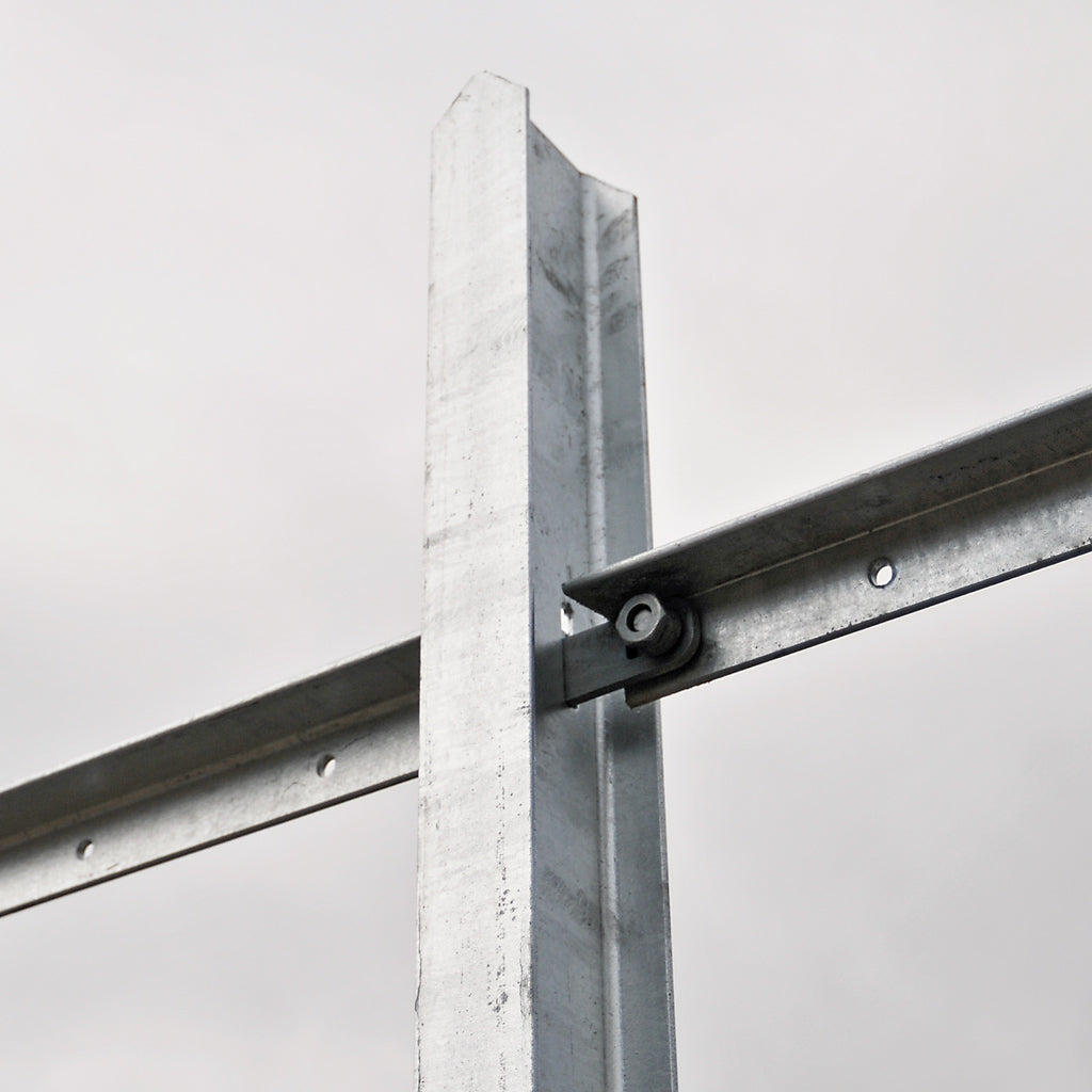 Steel Palisade Fencing Post 100x55mm Galvanised For 2.4m High Pales