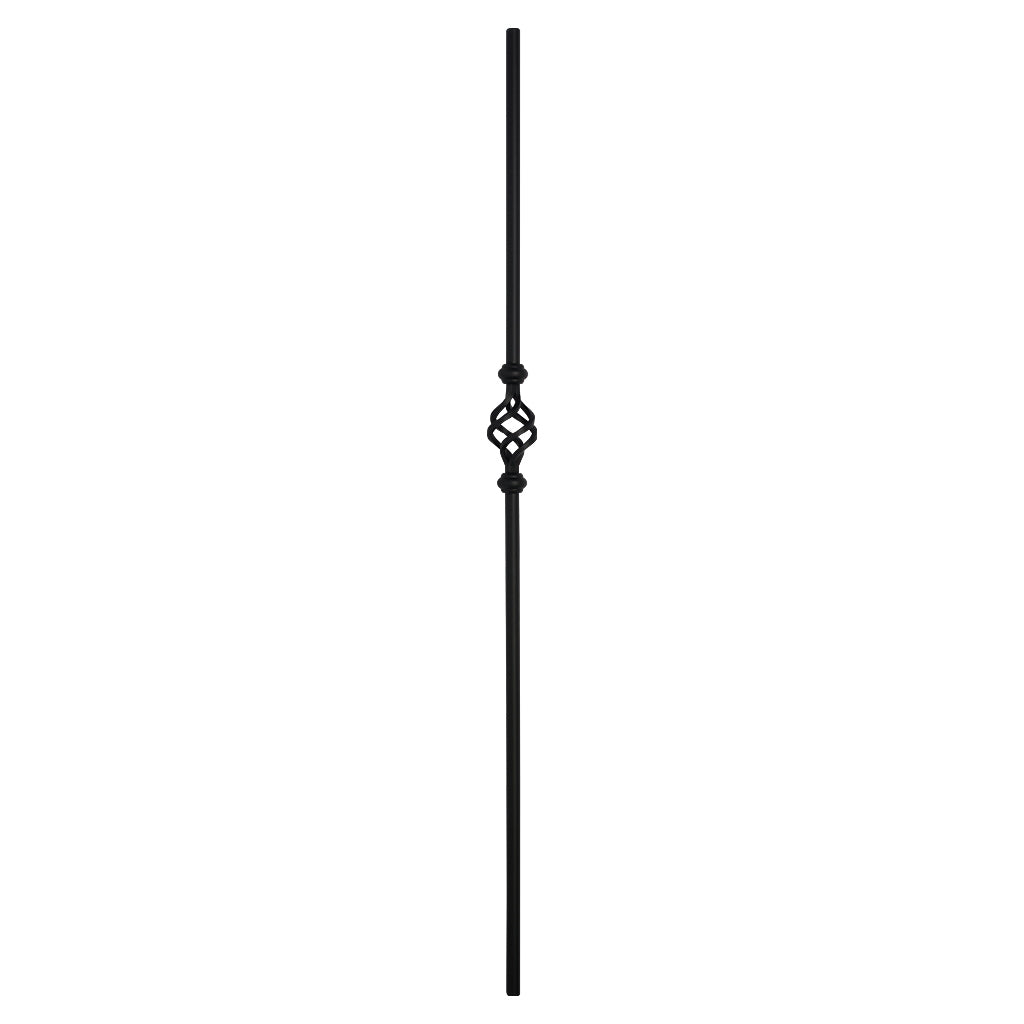 PK95 16mm Diameter Round Hollow Bar Stair Spindle Single Basket Black