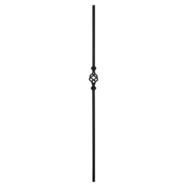 PK95 16mm Diameter Round Hollow Bar Stair Spindle Single Basket Black