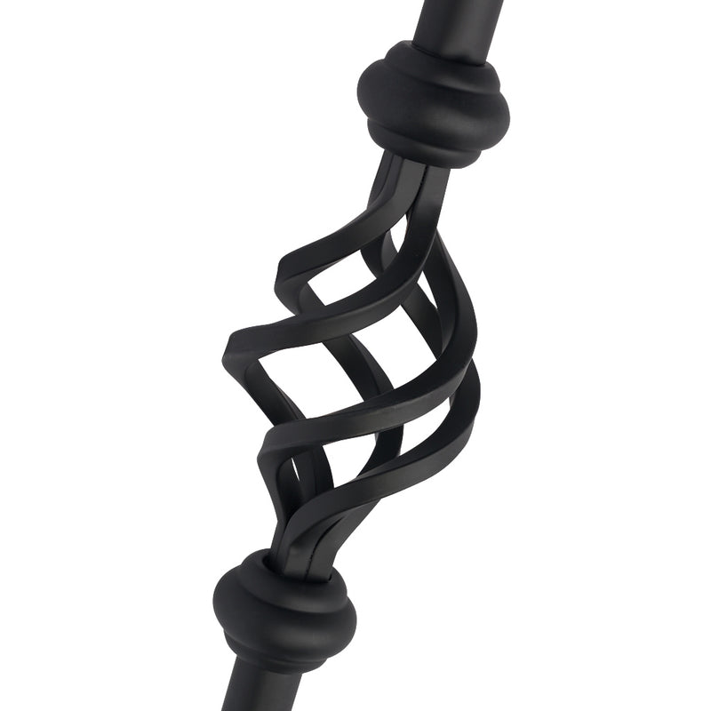 PK95 16mm Diameter Round Hollow Bar Stair Spindle Single Basket Black