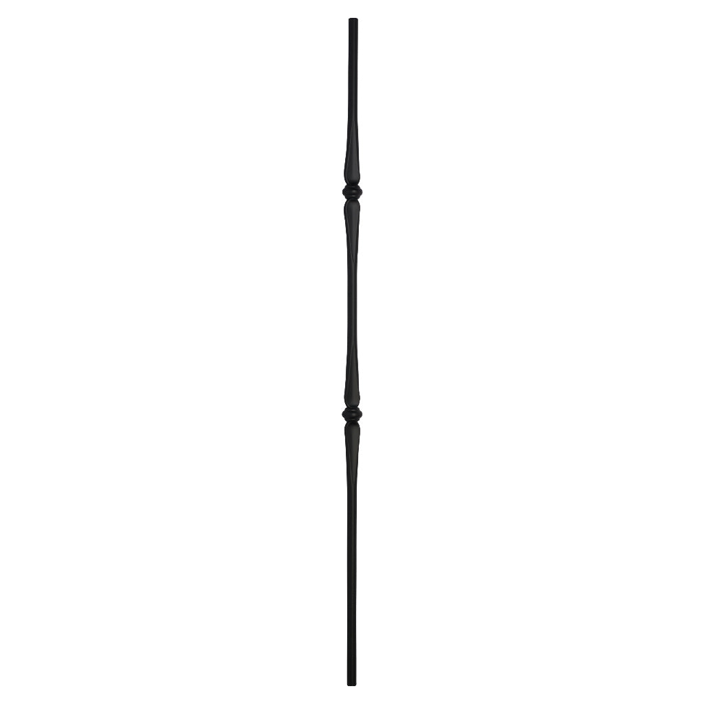 PK98 16mm Diameter Round Hollow Bar Stair Spindle Double Knuckle Black
