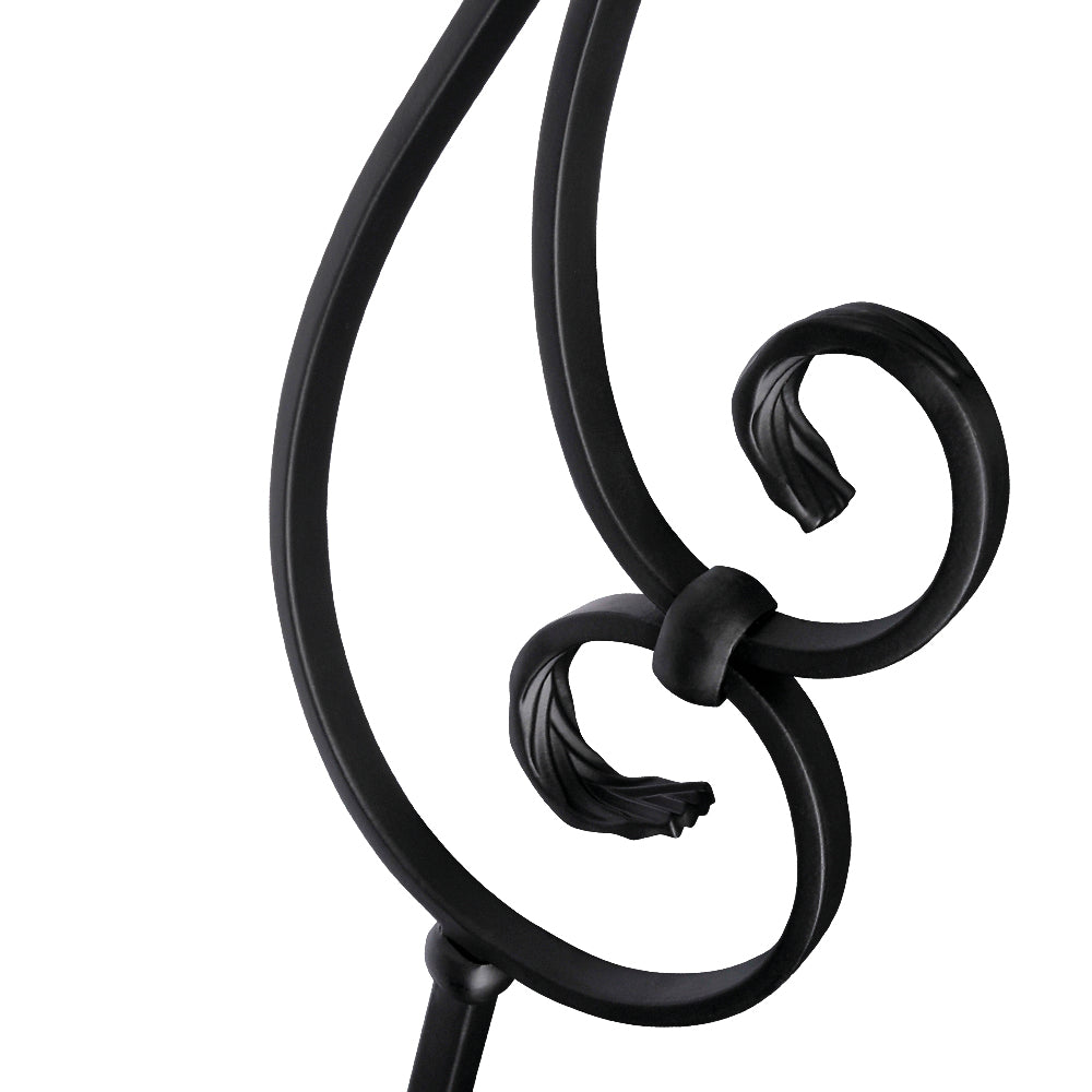PL127 Stair Spindle Scroll Panel Black