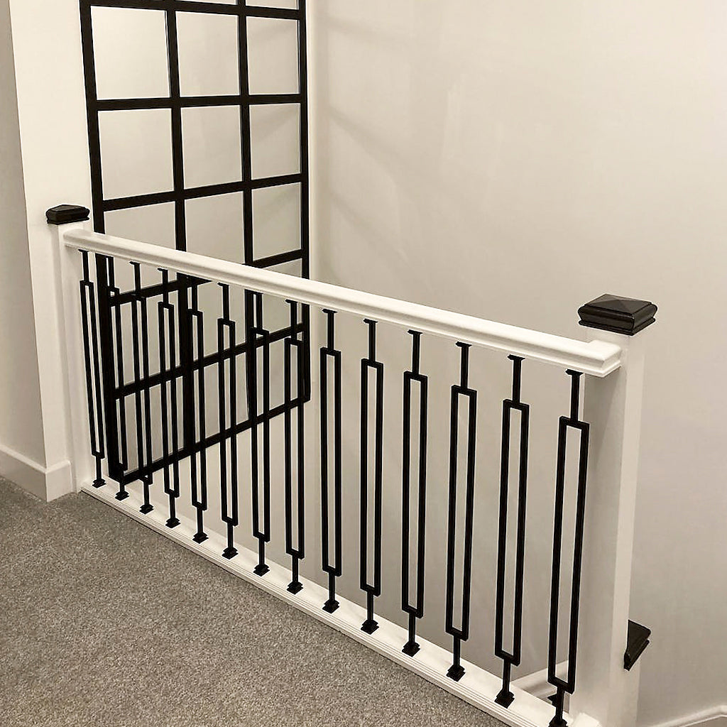 PL128 Stair Spindle Narrow Rectangle Panel Black