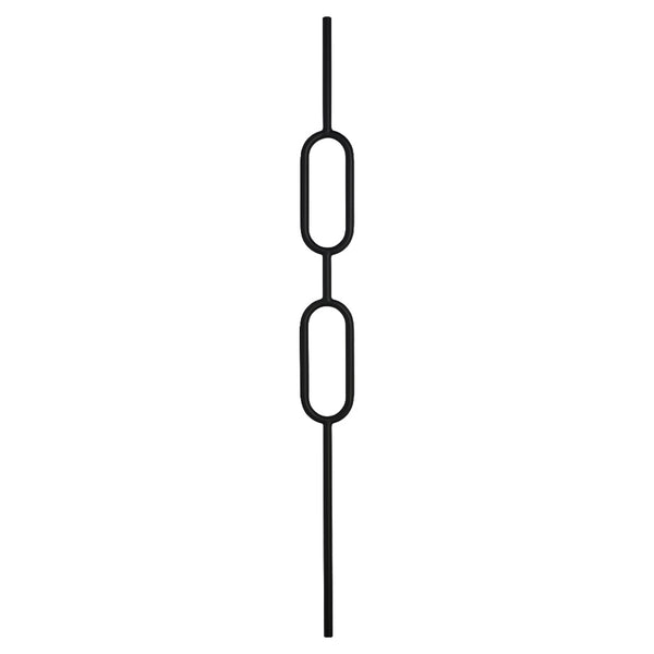 PL137 16mm Diameter Round Hollow Bar Double Oval Panel Black